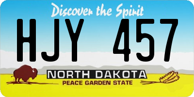 ND license plate HJY457