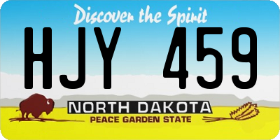 ND license plate HJY459