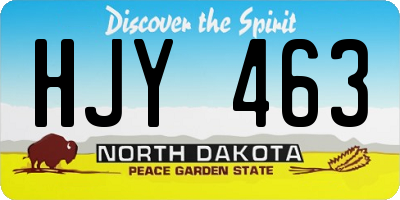 ND license plate HJY463