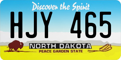 ND license plate HJY465