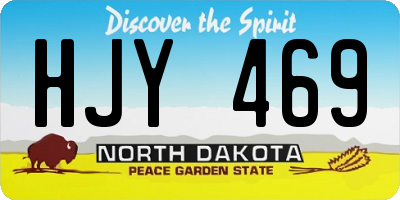 ND license plate HJY469