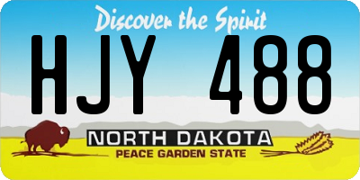 ND license plate HJY488