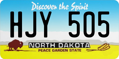 ND license plate HJY505