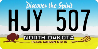 ND license plate HJY507