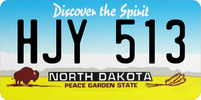 ND license plate HJY513