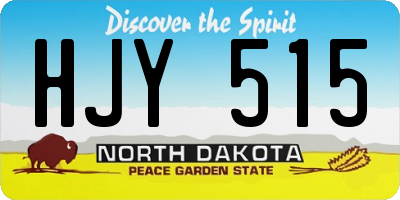 ND license plate HJY515