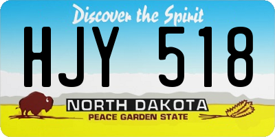 ND license plate HJY518