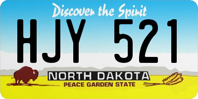 ND license plate HJY521