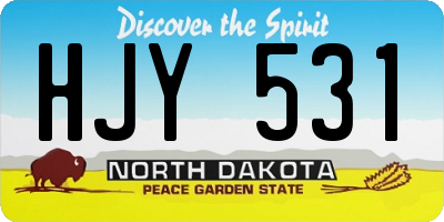 ND license plate HJY531