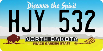 ND license plate HJY532