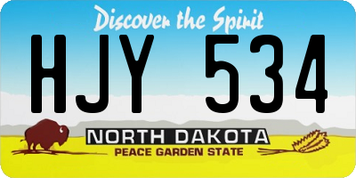 ND license plate HJY534