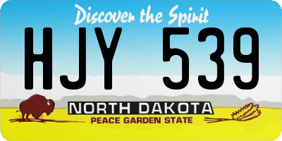 ND license plate HJY539