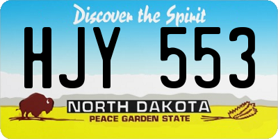 ND license plate HJY553