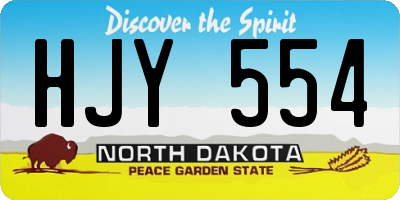 ND license plate HJY554