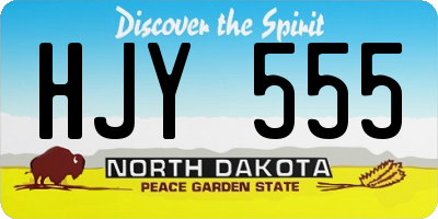 ND license plate HJY555