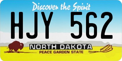 ND license plate HJY562