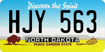 ND license plate HJY563