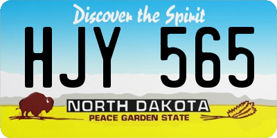 ND license plate HJY565