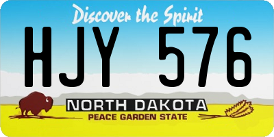 ND license plate HJY576