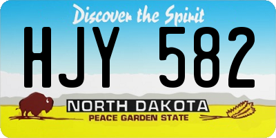 ND license plate HJY582