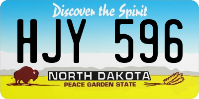 ND license plate HJY596