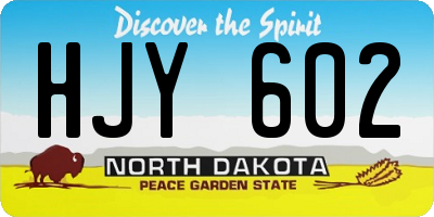 ND license plate HJY602