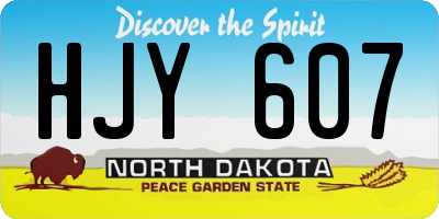 ND license plate HJY607
