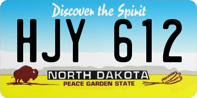 ND license plate HJY612