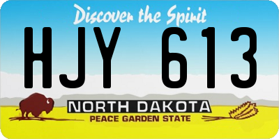 ND license plate HJY613