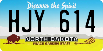 ND license plate HJY614