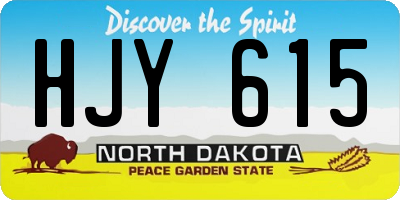 ND license plate HJY615