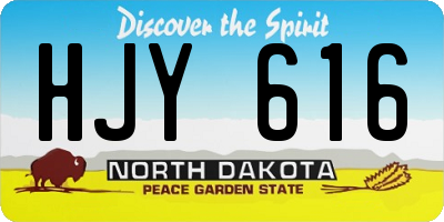 ND license plate HJY616