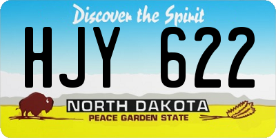 ND license plate HJY622