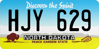 ND license plate HJY629