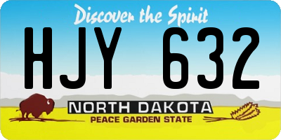 ND license plate HJY632