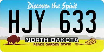 ND license plate HJY633