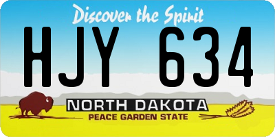 ND license plate HJY634