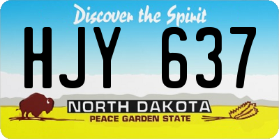 ND license plate HJY637