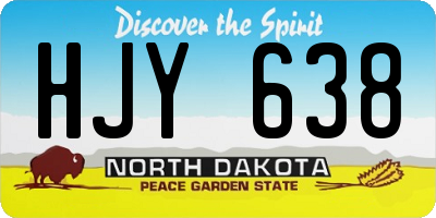 ND license plate HJY638