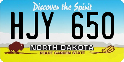 ND license plate HJY650