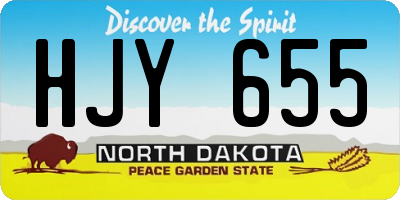 ND license plate HJY655