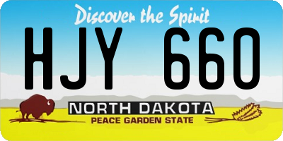 ND license plate HJY660