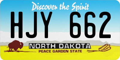 ND license plate HJY662
