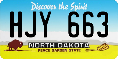 ND license plate HJY663