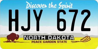 ND license plate HJY672