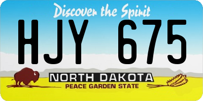 ND license plate HJY675
