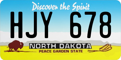 ND license plate HJY678