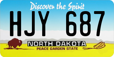 ND license plate HJY687