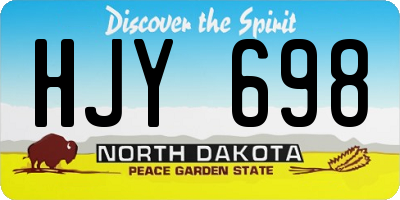 ND license plate HJY698