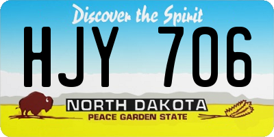 ND license plate HJY706